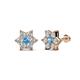 1 - Amora Blue Topaz and Diamond Flower Earrings 