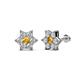 1 - Amora Citrine and Diamond Flower Earrings 