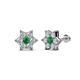 1 - Amora Emerald and Diamond Flower Earrings 