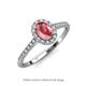 3 - Marnie Desire Oval Cut Pink Tourmaline and Diamond Halo Engagement Ring 