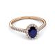 3 - Marnie Desire Blue Sapphire and Diamond Halo Engagement Ring 