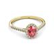 3 - Marnie Desire Pink Tourmaline and Diamond Halo Engagement Ring 