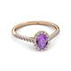 3 - Marnie Desire Amethyst and Diamond Halo Engagement Ring 