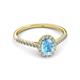 3 - Marnie Desire Blue Topaz and Diamond Halo Engagement Ring 