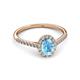 3 - Marnie Desire Blue Topaz and Diamond Halo Engagement Ring 