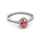 3 - Marnie Desire Pink Tourmaline and Diamond Halo Engagement Ring 