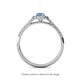4 - Marnie Desire Oval Cut Blue Topaz and Diamond Halo Engagement Ring 