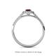 4 - Marnie Desire Oval Cut Red Garnet and Diamond Halo Engagement Ring 