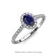 3 - Marnie Desire Oval Cut Blue Sapphire and Diamond Halo Engagement Ring 