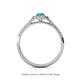 4 - Marnie Desire Oval Cut London Blue Topaz and Diamond Halo Engagement Ring 