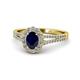 1 - Raisa Desire Blue Sapphire and Diamond Halo Engagement Ring 
