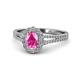 1 - Raisa Desire Pink Sapphire and Diamond Halo Engagement Ring 