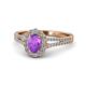 1 - Raisa Desire Amethyst and Diamond Halo Engagement Ring 
