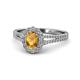 1 - Raisa Desire Citrine and Diamond Halo Engagement Ring 