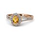 1 - Raisa Desire Citrine and Diamond Halo Engagement Ring 