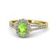 1 - Raisa Desire Peridot and Diamond Halo Engagement Ring 