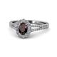 1 - Raisa Desire Red Garnet and Diamond Halo Engagement Ring 