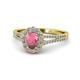 1 - Raisa Desire Rhodolite Garnet and Diamond Halo Engagement Ring 