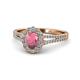 1 - Raisa Desire Rhodolite Garnet and Diamond Halo Engagement Ring 
