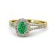 1 - Raisa Desire Emerald and Diamond Halo Engagement Ring 