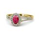 1 - Raisa Desire Ruby and Diamond Halo Engagement Ring 