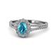 1 - Raisa Desire London Blue Topaz and Diamond Halo Engagement Ring 