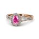 1 - Raisa Desire Pink Sapphire and Diamond Halo Engagement Ring 