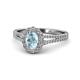 1 - Raisa Desire Aquamarine and Diamond Halo Engagement Ring 