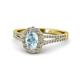 1 - Raisa Desire Aquamarine and Diamond Halo Engagement Ring 