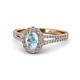 1 - Raisa Desire Aquamarine and Diamond Halo Engagement Ring 
