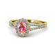 1 - Raisa Desire Pink Tourmaline and Diamond Halo Engagement Ring 