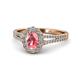 1 - Raisa Desire Pink Tourmaline and Diamond Halo Engagement Ring 