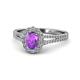 1 - Raisa Desire Amethyst and Diamond Halo Engagement Ring 