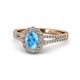 1 - Raisa Desire Blue Topaz and Diamond Halo Engagement Ring 