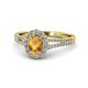 1 - Raisa Desire Citrine and Diamond Halo Engagement Ring 