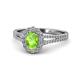 1 - Raisa Desire Peridot and Diamond Halo Engagement Ring 