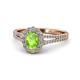1 - Raisa Desire Peridot and Diamond Halo Engagement Ring 