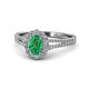 1 - Raisa Desire Emerald and Diamond Halo Engagement Ring 