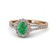 1 - Raisa Desire Emerald and Diamond Halo Engagement Ring 