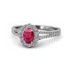 1 - Raisa Desire Ruby and Diamond Halo Engagement Ring 
