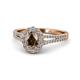 1 - Raisa Desire Smoky Quartz and Diamond Halo Engagement Ring 