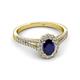 2 - Raisa Desire Blue Sapphire and Diamond Halo Engagement Ring 