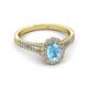 2 - Raisa Desire Blue Topaz and Diamond Halo Engagement Ring 