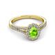 2 - Raisa Desire Peridot and Diamond Halo Engagement Ring 