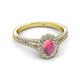 2 - Raisa Desire Rhodolite Garnet and Diamond Halo Engagement Ring 