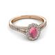 2 - Raisa Desire Rhodolite Garnet and Diamond Halo Engagement Ring 