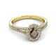 2 - Raisa Desire Smoky Quartz and Diamond Halo Engagement Ring 