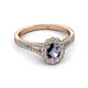 2 - Raisa Desire Iolite and Diamond Halo Engagement Ring 