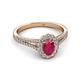 2 - Raisa Desire Ruby and Diamond Halo Engagement Ring 