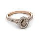 2 - Raisa Desire Smoky Quartz and Diamond Halo Engagement Ring 